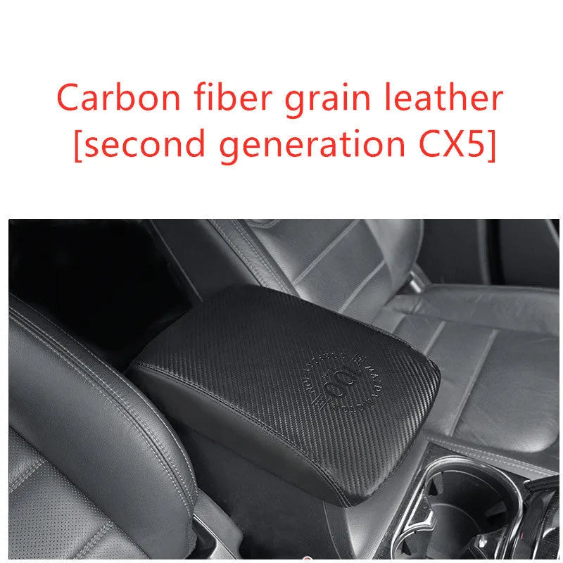 Armrest case cover for Mazda CX-4 CX-5 Oncela in carbon fibre, leather or flannelette, about 500g