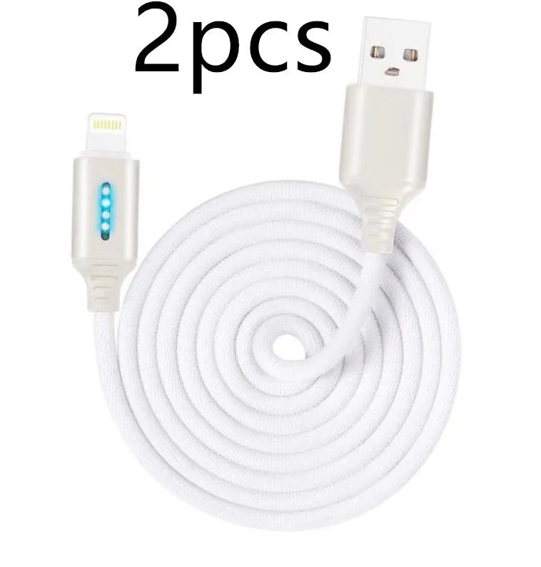 Black woven fabric braided USB fast charging cable with Type-C connector, 1 metre long.