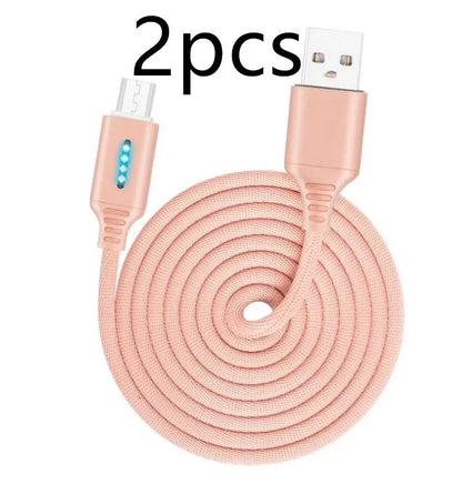 Black woven fabric braided USB fast charging cable with Type-C connector, 1 metre long.