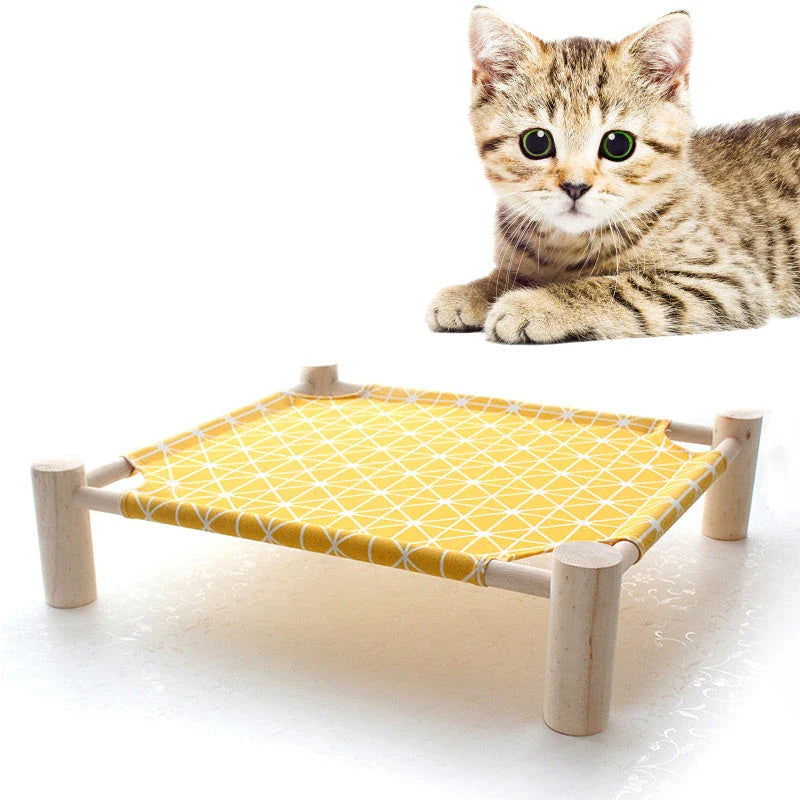 Cozy wooden pet bed with removable and washable covers, available in various stylish color options