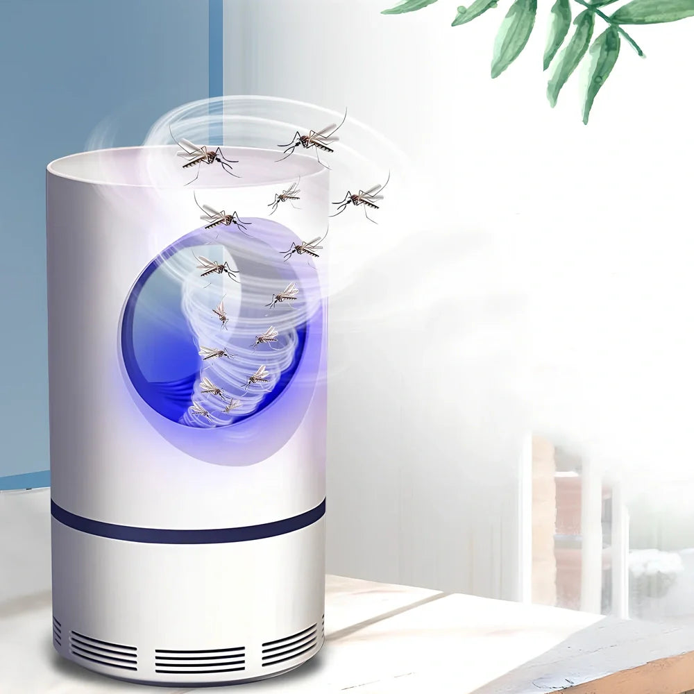 White mosquito killer lamp with violet light technology and USB connection for chemical-free insect control