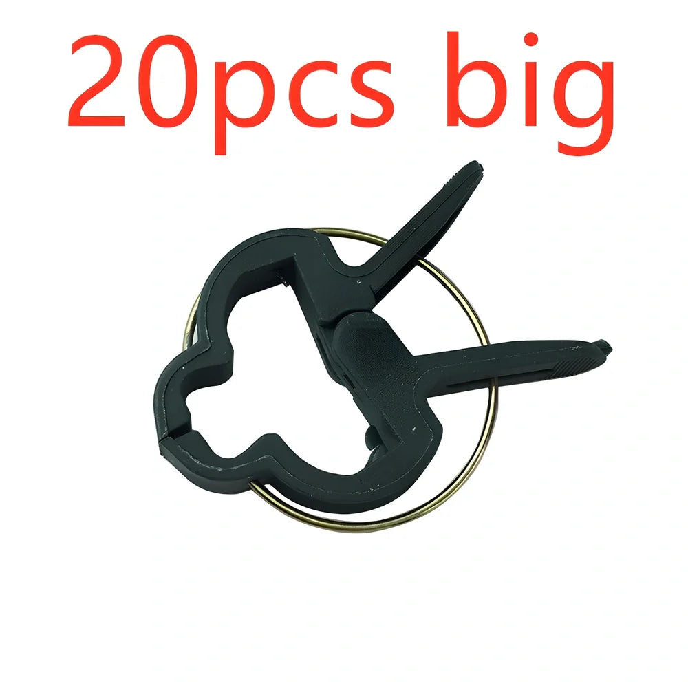 6cm yellow zinc plated garden clips for plant support in outdoor settings