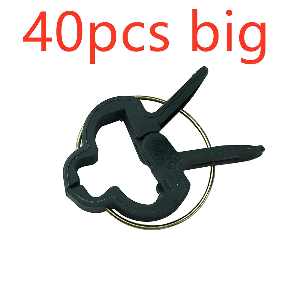 6cm yellow zinc plated garden clips for plant support in outdoor settings