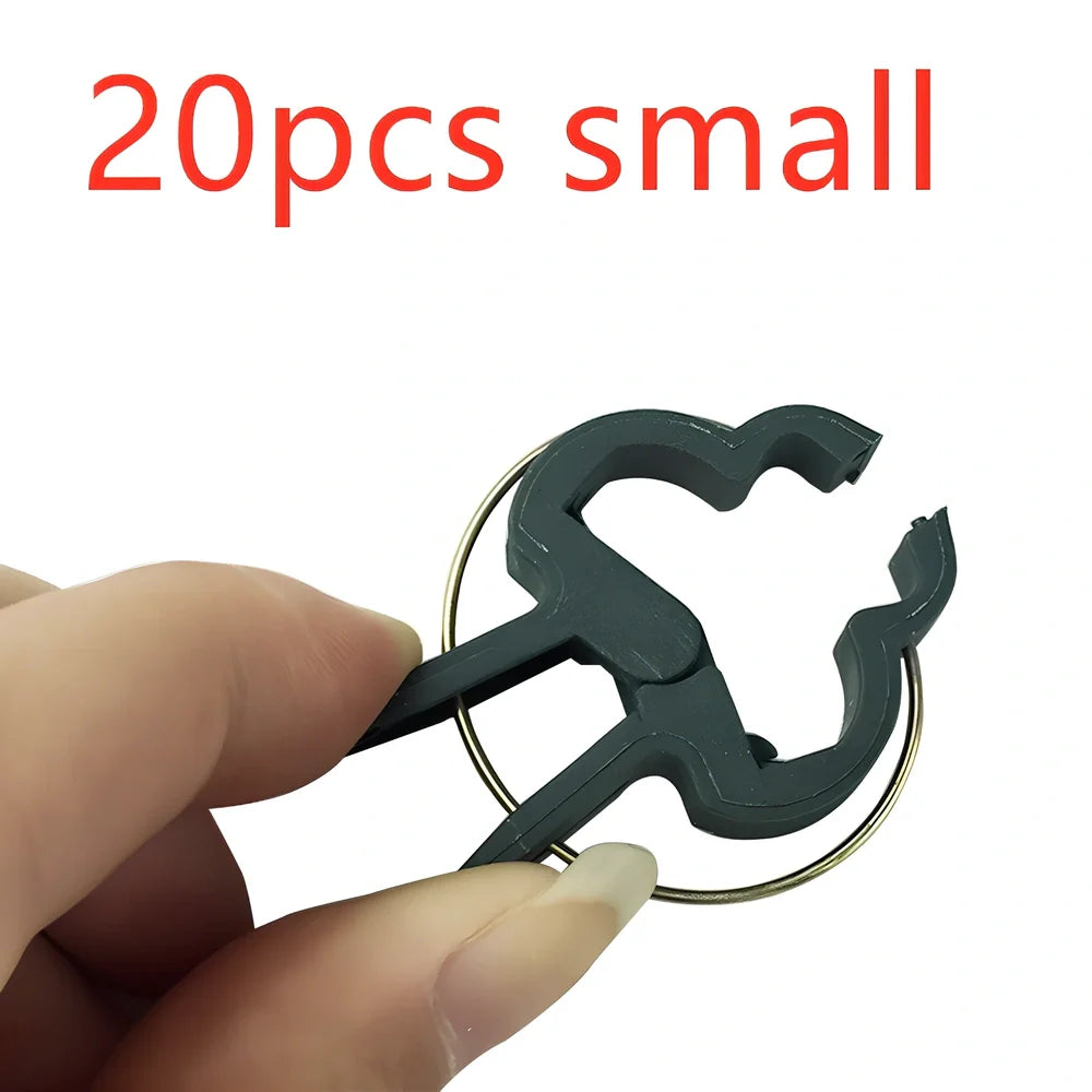 6cm yellow zinc plated garden clips for plant support in outdoor settings