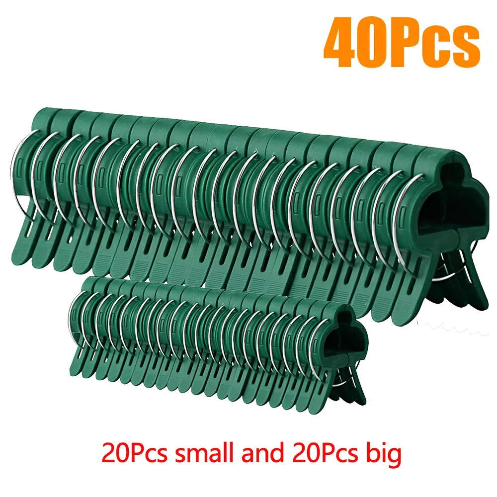 6cm yellow zinc plated garden clips for plant support in outdoor settings