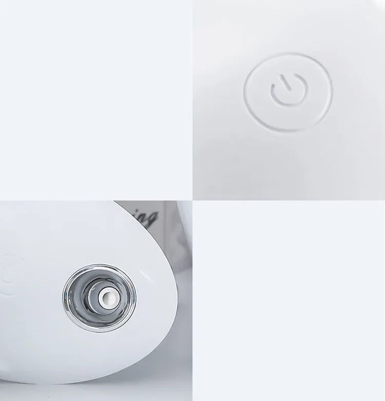 Round white USB aromatherapy humidifier with 800ml tank capacity and 36dB quiet operation