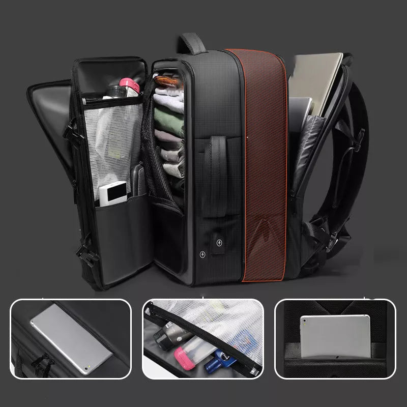 Large Volume Business Travel Luggage Computer Bag in Cool Black