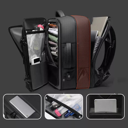 Large Volume Business Travel Luggage Computer Bag in Cool Black