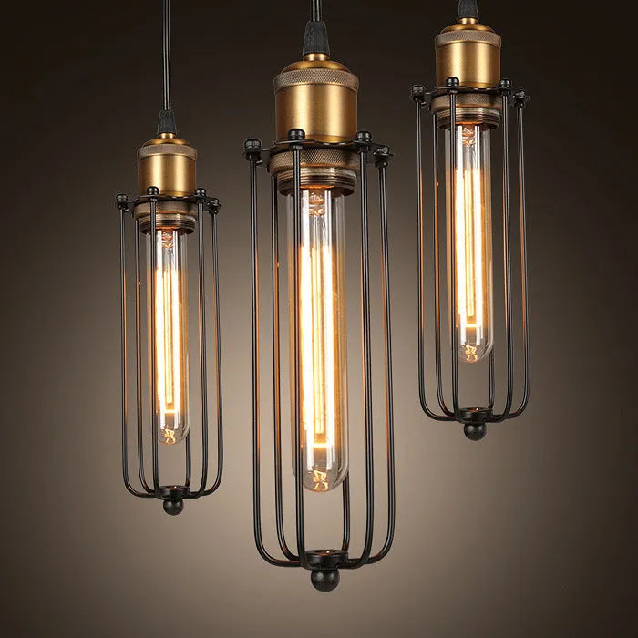 Brown iron chandelier with fishing line design for 10-15㎡ illumination in living rooms