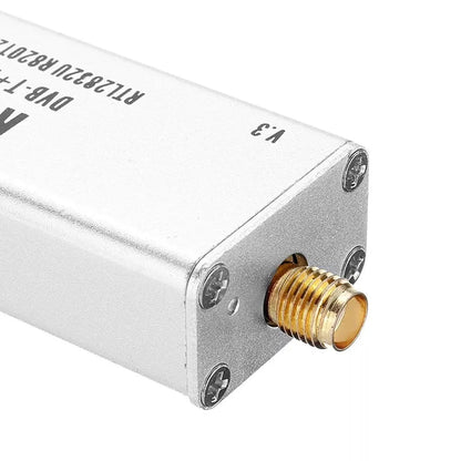 Black metal all-band software receiver A300U with golden SMA connector for 25MHz-1700MHz RF range including aviation ADS-B reception