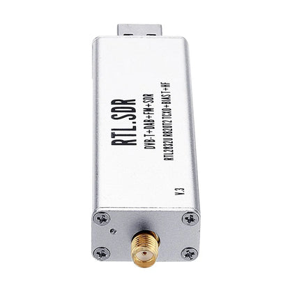 Black metal all-band software receiver A300U with golden SMA connector for 25MHz-1700MHz RF range including aviation ADS-B reception