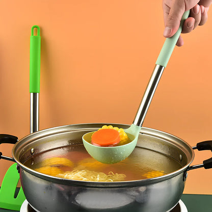 14-piece silicone kitchenware set with stainless steel handles for cooking and food preparation