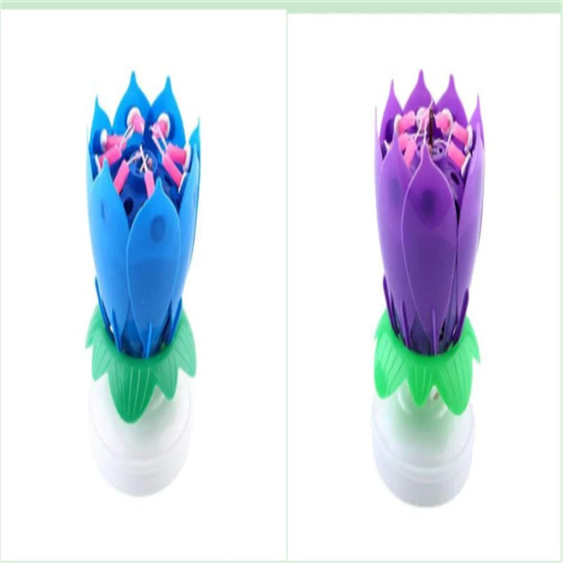 Musical Lotus Candles in various colors with a unique lotus design and music feature