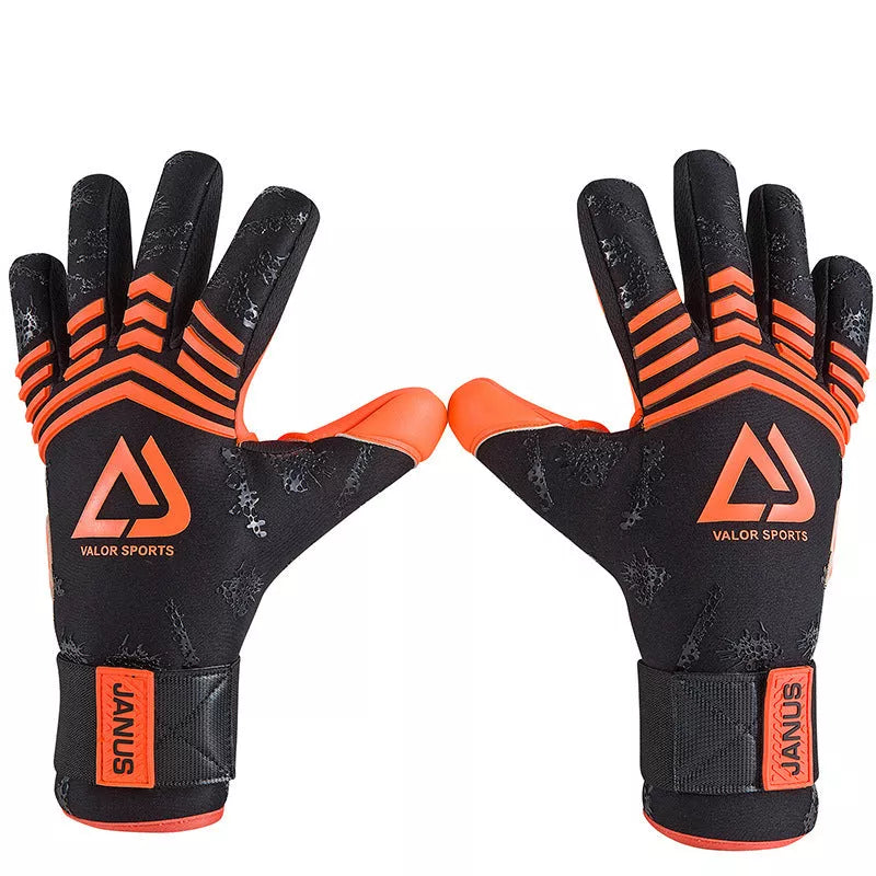 Swordsman Series Goalkeeper Gloves with CONTACT latex palm in orange and black