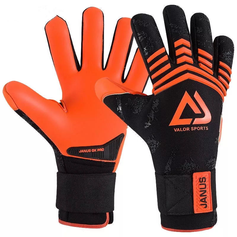 Swordsman Series Goalkeeper Gloves with CONTACT latex palm in orange and black