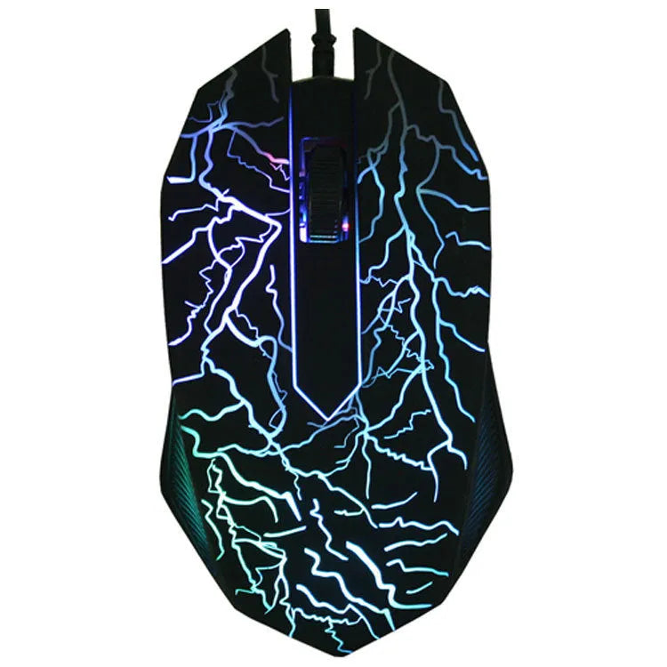 Wired USB Optical Mouse for Desktop PC and Internet Cafe Use, 2400 DPI Adjustable Four-Gear Resolution, 6-Button Four-Way Wheel, Ergonomic Design, 1.45m Cable, Black, 14x7x3.5cm