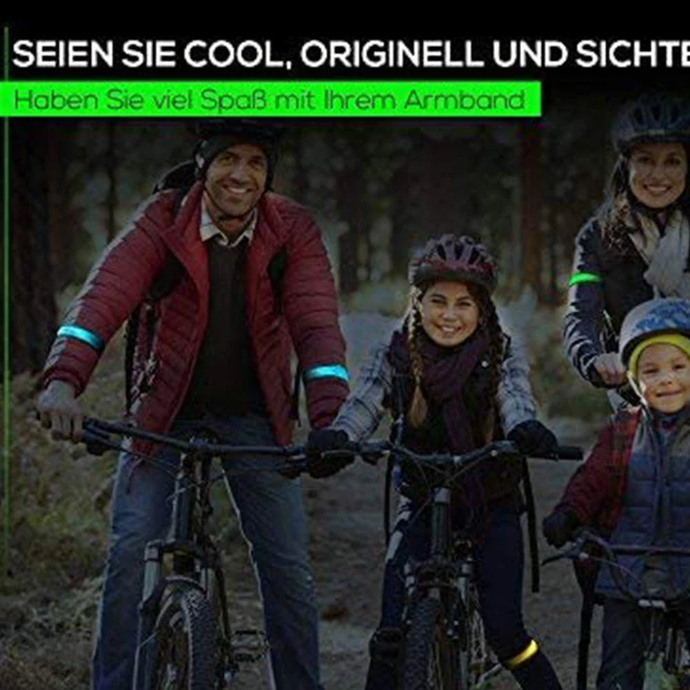 Luminous Night Running Armband with USB Charging, Reflective Material, and Secure Fit for Increased Visibility and Safety During Nighttime Workouts