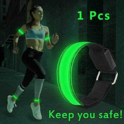 Luminous Night Running Armband with USB Charging, Reflective Material, and Secure Fit for Increased Visibility and Safety During Nighttime Workouts
