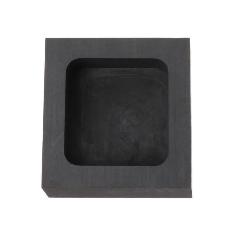 Square graphite crucible for melting gold, silver, and platinum with high-purity construction