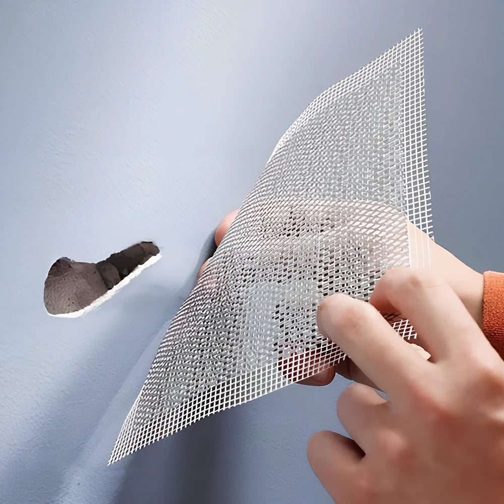 Silver wall mending board repair kit with 10 aluminum and glass fiber mesh panels