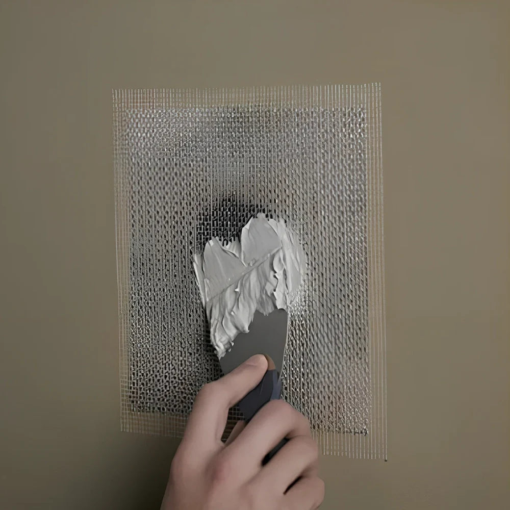 Silver wall mending board repair kit with 10 aluminum and glass fiber mesh panels