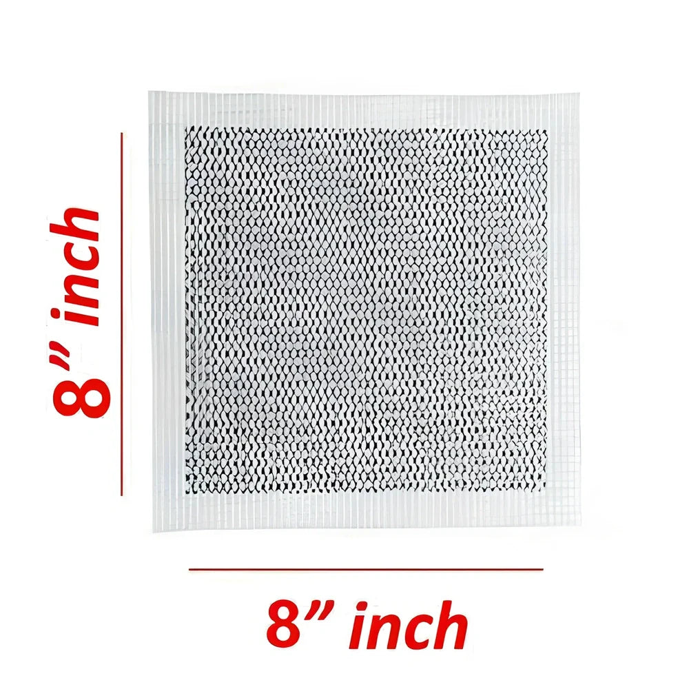 Silver wall mending board repair kit with 10 aluminum and glass fiber mesh panels