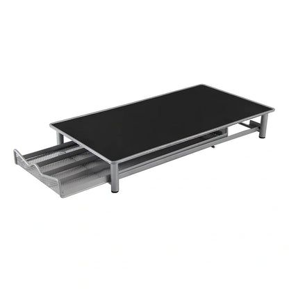 Silver grey coffee capsule drawer holder with iron construction measuring 25cm wide