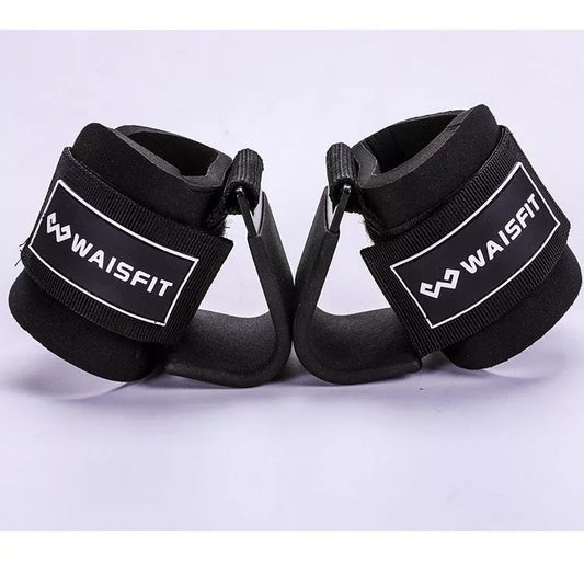 Power-assisted hook belt for fitness workouts in blue, red, yellow, and black