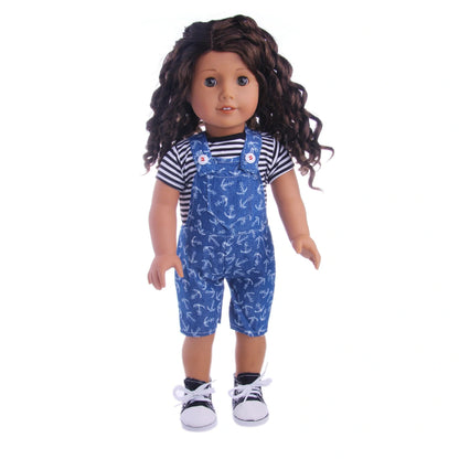18-inch American doll clothes in pink and green, high-quality fabric for durable play and display