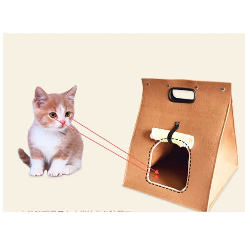 Cozy Cat Cabin: A premium pet house made of high-quality non-woven felt for year-round comfort and style
