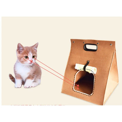 Cozy Cat Cabin: A premium pet house made of high-quality non-woven felt for year-round comfort and style