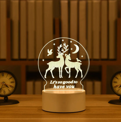 Cartoon 3D night light with touch control measuring 210mm by 110mm