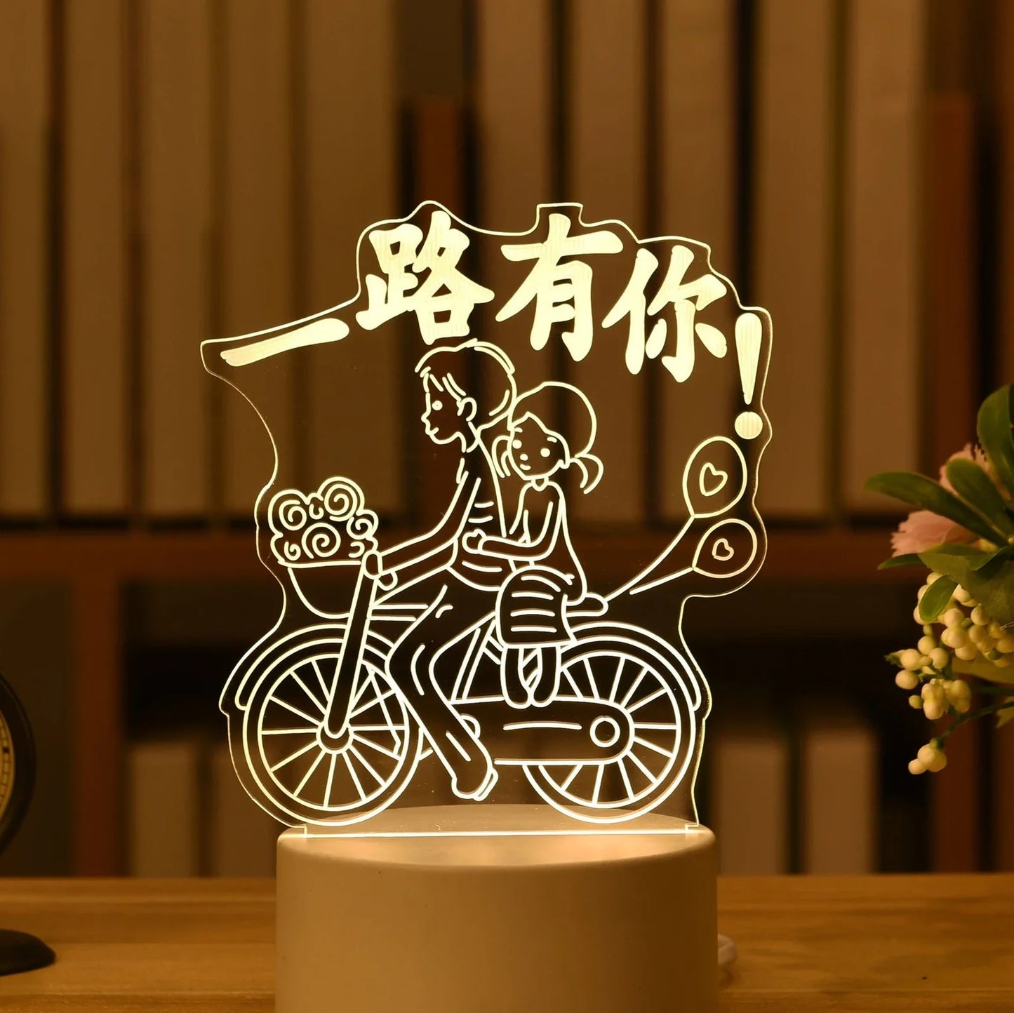 Cartoon 3D night light with touch control measuring 210mm by 110mm