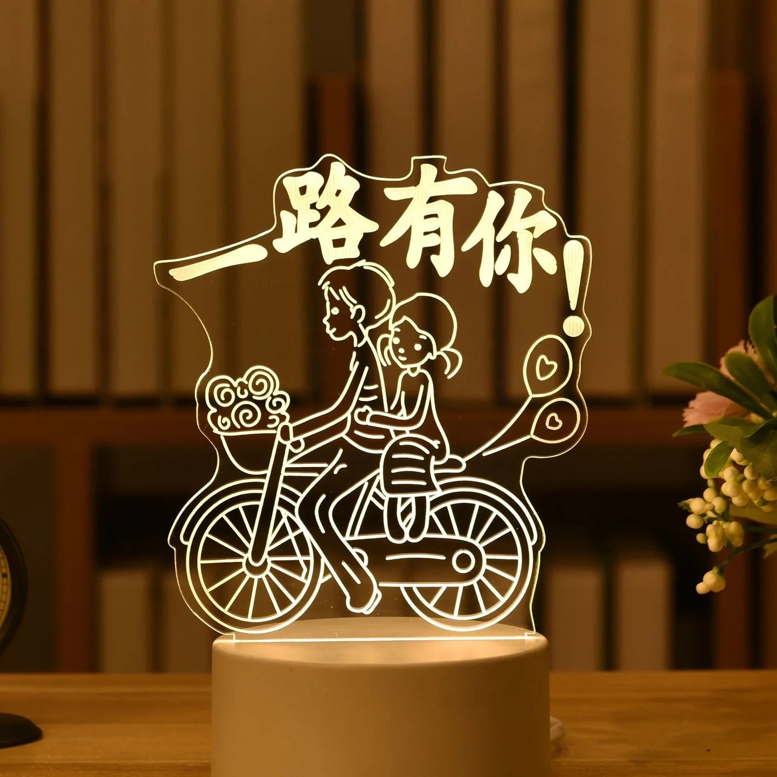 Cartoon 3D night light with touch control measuring 210mm by 110mm