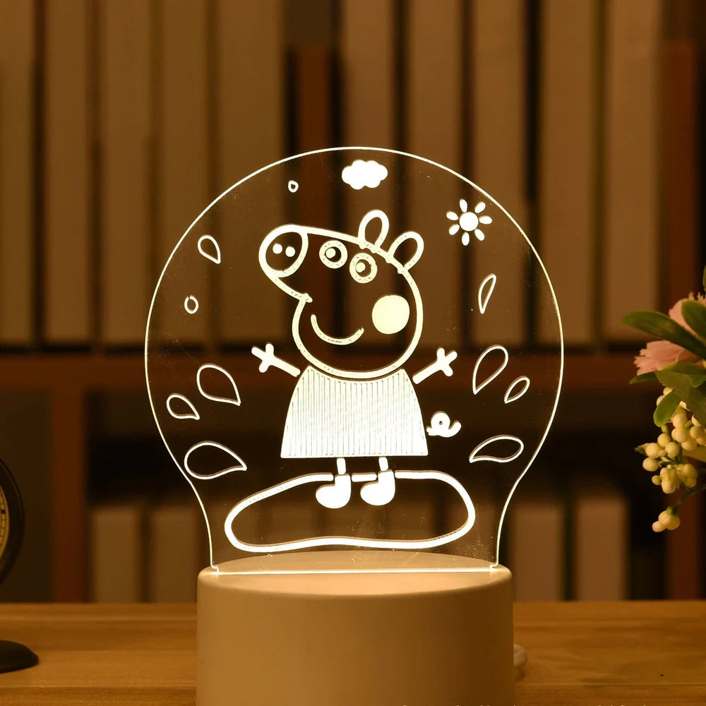 Cartoon 3D night light with touch control measuring 210mm by 110mm