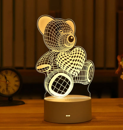 Cartoon 3D night light with touch control measuring 210mm by 110mm