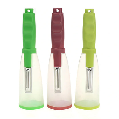 Grass green vegetable peeling knife with 20cm stainless steel blade and storage compartment