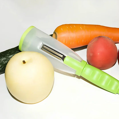 Grass green vegetable peeling knife with 20cm stainless steel blade and storage compartment
