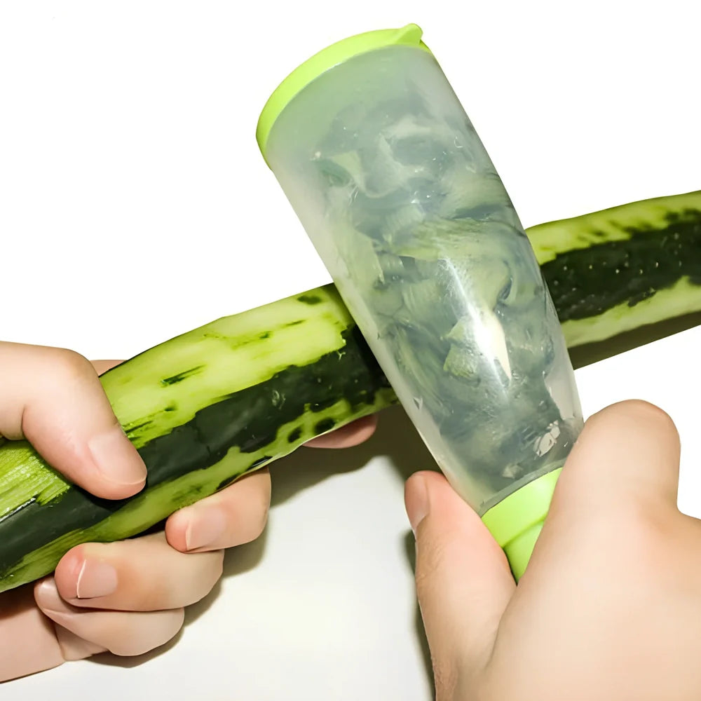 Grass green vegetable peeling knife with 20cm stainless steel blade and storage compartment