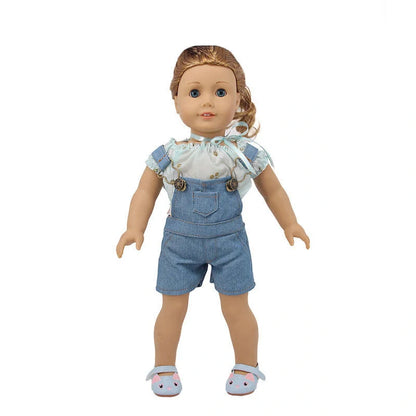 18-inch American doll clothes in pink and green, high-quality fabric for durable play and display