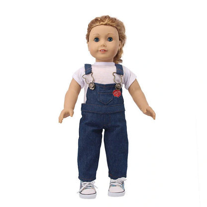 18-inch American doll clothes in pink and green, high-quality fabric for durable play and display