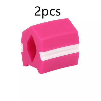 Jawline fitness ball and facial toner in blue, red, rose red, and black for muscle strengthening