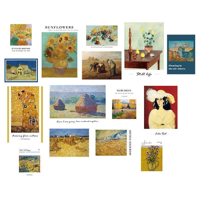 Nordic literary style wall mural showing six colour options for bedroom decoration