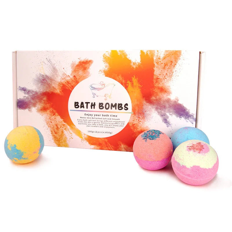 14-piece fragrant bath bombs gift box with shea butter and essential minerals for a spa-like bath experience