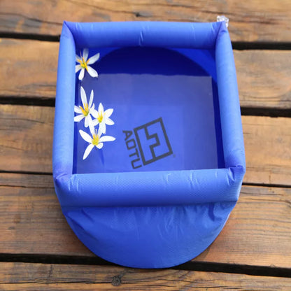 Compact folding washbasin bucket for camping, blue and green options available