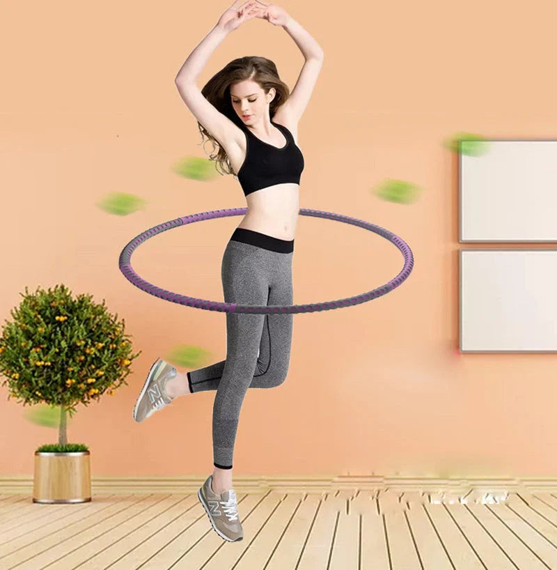 Adjustable stainless steel fitness hoop for weight loss and body toning