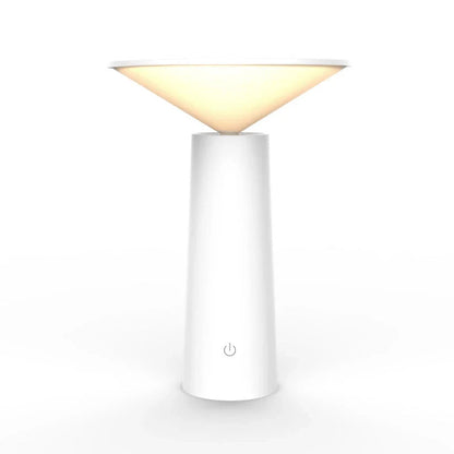 Adjustable desk lamp with three lighting modes, touch control, and rotating head