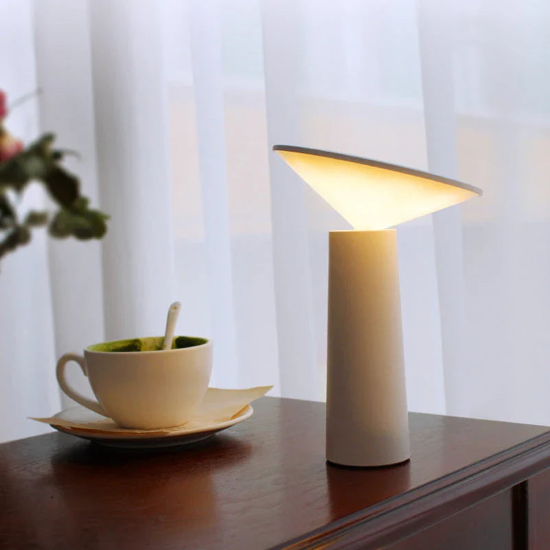 Adjustable desk lamp with three lighting modes, touch control, and rotating head