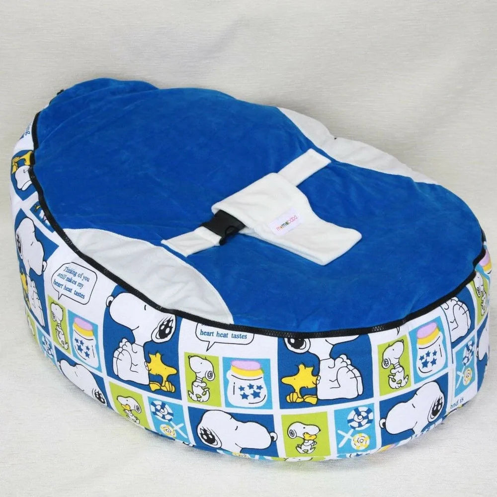 Red baby bean bag chair 75x55x35cm with foam filling for bedroom naps and lounging, fabric cover in multiple colours