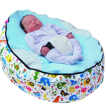 Red baby bean bag chair 75x55x35cm with foam filling for bedroom naps and lounging, fabric cover in multiple colours